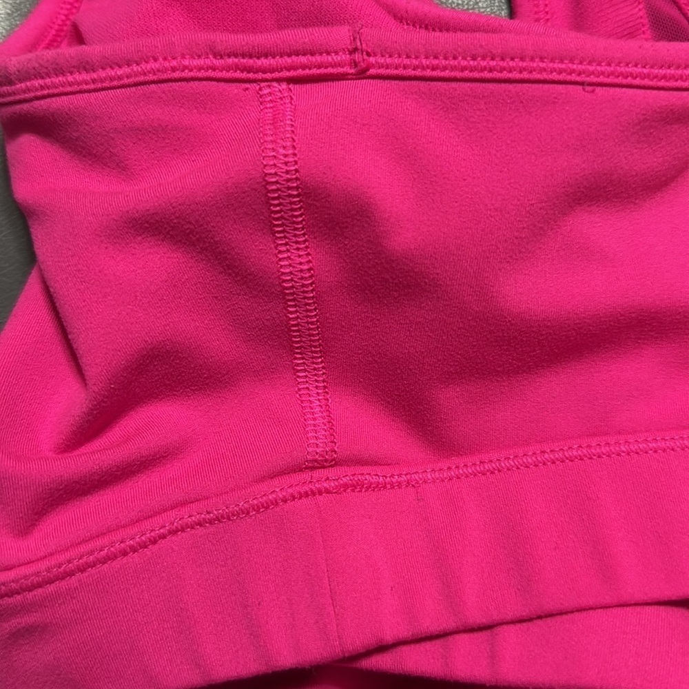 Reebok Pink Sports Bra Polyester Spandex Moisture Wicking Women Size L - Picture 13 of 13